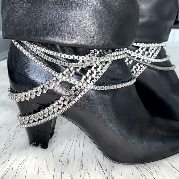 Self Portrait Draped Chain Boots - Picture 5 of 12